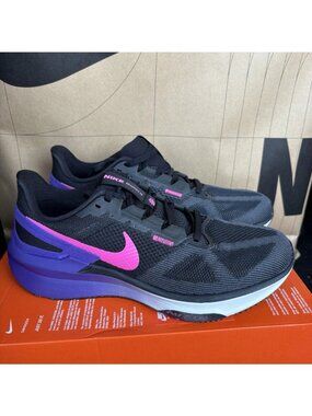 NEW Nike Air Zoom Structure 25 Black Purple Fuchsia DJ7883-010 Men Size 9